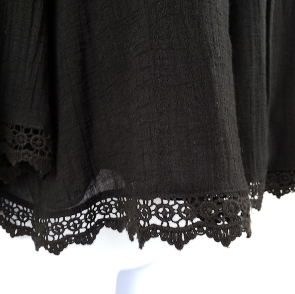 Zara Gauze Off The Shoulder Black Top Size Small - Picture 5 of 8